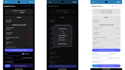 Screenshot of Budget Planner project